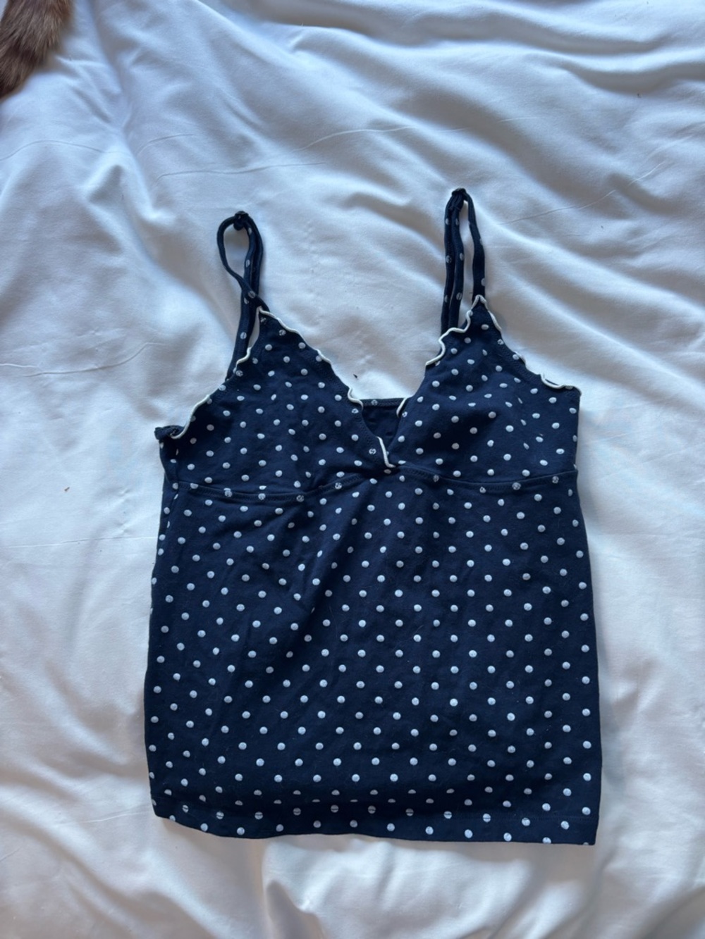 Brandy navy polka dot tank